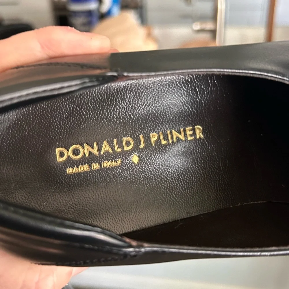 Donald J. Pliner Men’s Nappa Stretch Rex Leather Loafers in Black Sz 11.5